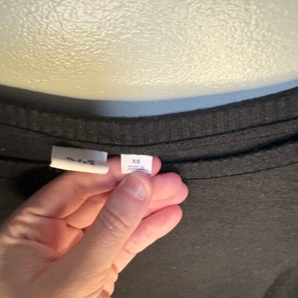 Gap Black Knit Long Ribbed Sleeve Blouse Boat Neck Closet Staple Oversized XS - Picture 6 of 8